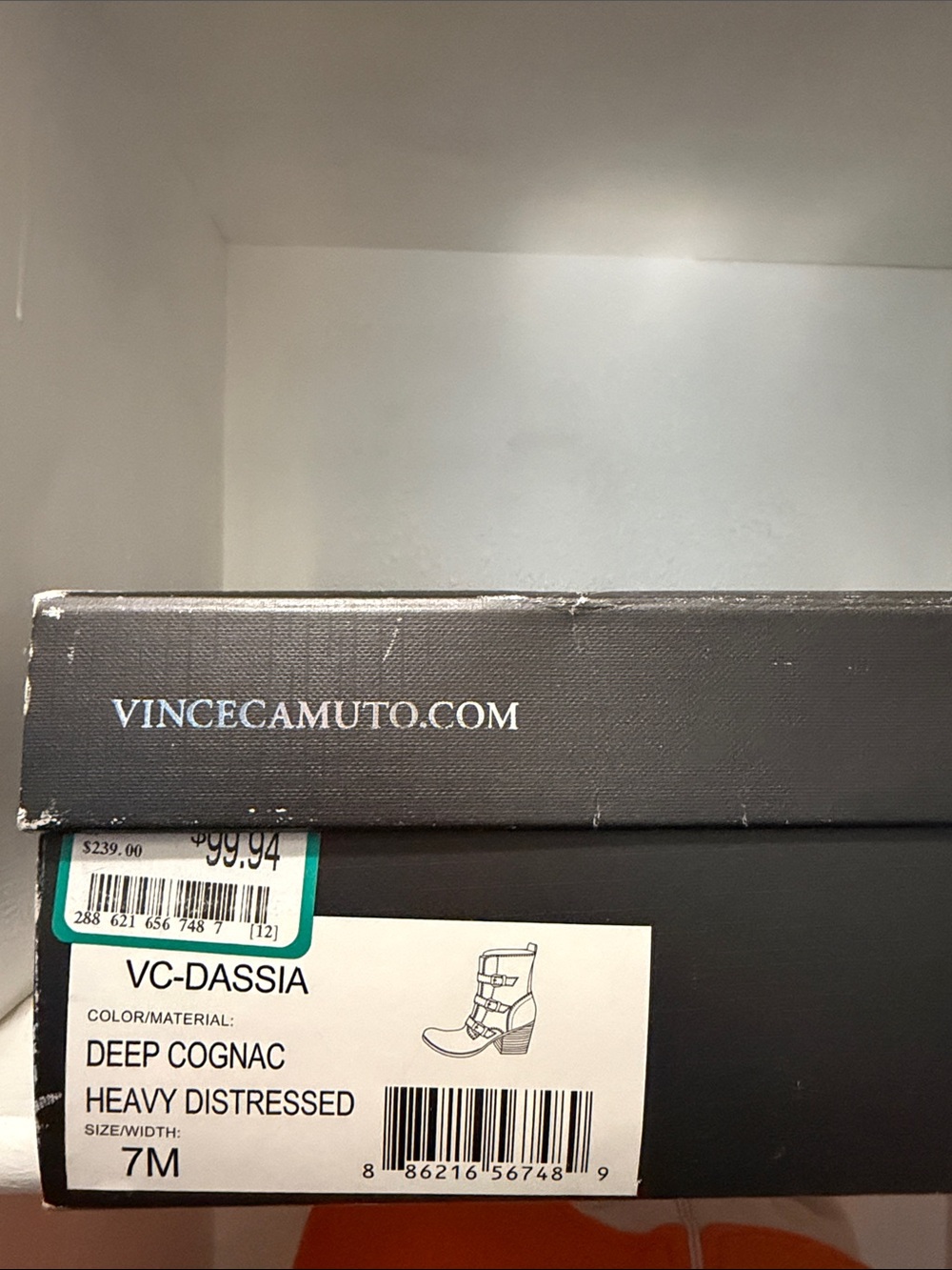 Vince Camuto VC-Dassia Ankle Boots in Deep Cognac